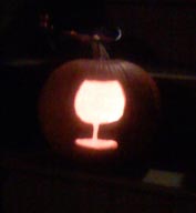 Wine Glass Pumpkin Carving Lit